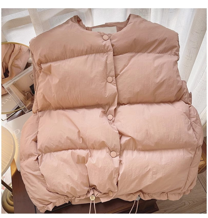 Solid color cotton vest for women winter new sleeveless vest jacket      S5007