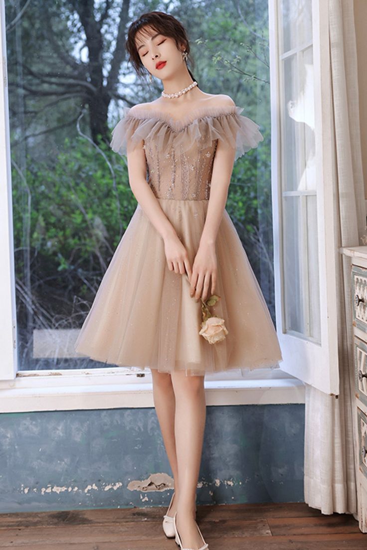 Cute tulle short A line prom dress party dress      S3225