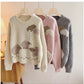 chic round neck sweater women's oversize knitted top     S4800