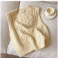 Retro knitted vest for women new round neck sleeveless sweater vest    S5012