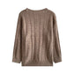 solid color round neck sweater soft knitted sweater top     S4754