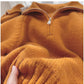 Solid color half-zip sweater jacket for women short knitted top  S4868