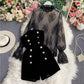 lace embroidered top, velvet tube top ,two-piece set for women       S4026