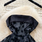 Jacquard Dress，strapless Dress,black Dress,vintage Dress      S4478