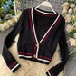 Style V Neckline Loose Sweater Long Sleeve Sweater Sweater Coat Spring And Autumn Clothing      S4369