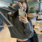 round neck solid color short sweater top     S4707