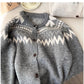 Designed round neck sweater jacket for women jacquard long-sleeved cardigan top trendy      S4888