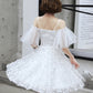 White Tulle Short Prom Dress Homecoming Dress     S2582