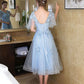 Cute V Neck Lace Short Prom Dress, Evening Dress    S2568
