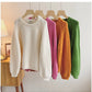 Solid color round neck sweater for women casual long-sleeved sweater     S4810