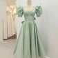 satin short A line prom dress party dress     S3239