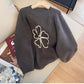 Sweet embroidered round neck sweater for women     S4878