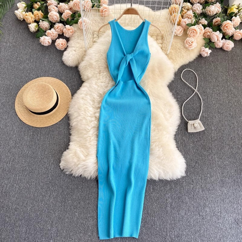 women's new sexy knitted fashionable two-wear knitted dress      S4506