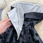 Jacquard Dress，strapless Dress,black Dress,vintage Dress      S4478