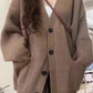 V-neck sweater cardigan women's coat spring loose knitwear top   S3393