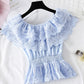 Romantic Short-sleeved Lace Top Women's Tops    S4388