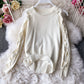 Unique Round Neck Long Sleeve Sweater    S4373