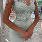 Chic Long Mint Green Straps Sequined Evening Dresses With Slit          S3679