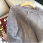 Gray double zipper sweater jacket for women long-sleeved knitted cardigan     S4882