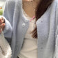 Winter casual blue knitted cardigan sweater jacket     S4738