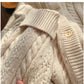 embroidered round neck sweater jacket for women soft knitted cardigan     S4807