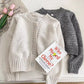 Solid color simple sequined round neck knitted cardigan long-sleeved sweater jacket    S4786