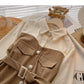 New Korean retro slim waist closed fake two-piece top      S2532