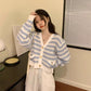 Design chic sweater knitted cardigan women's top     S3409