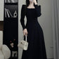 Red Dress Women's Square Neck Mid-Long  Skirt    S3467
