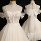 Cute Straps A-line Ivory Short Party Dress       S2943