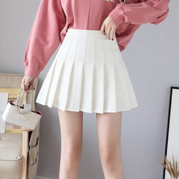 Spring Summer Korean Skirt Shorts Women High Waist Sexy Mini Skirt School Short Pleated Kawaii Japanese Pink Skirt Female     S2818