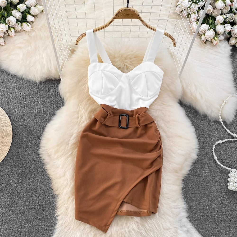 Fashion Sexy Tube Top Suspender Dress Fashion Irregular Dress for Women      S4198