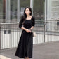 Red Dress Women's Square Neck Mid-Long  Skirt    S3467