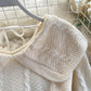 Cute Lapel Sweater Long Sleeve Sweater      S4378