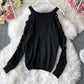 Unique Round Neck Long Sleeve Sweater    S4373