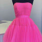 A line tulle high low prom dress evening dress     S3249