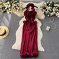 halter neck suspender dress women's pleated holiday dress banquet dress     S4625