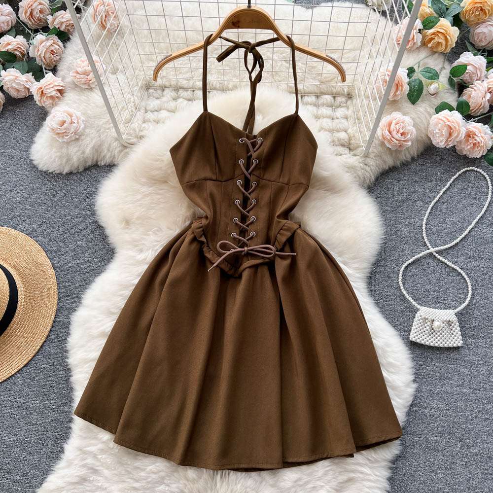 Cute Lace-up Short Dress, A-line Fashion Dress    S4410