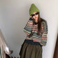 V-neck sweater pleated skirt suit    S4694