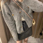 2023 new style gray knitted sweater jacket women's  cardigan top      S3389