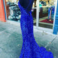 Straps Mermaid Seqins Long Prom Dress     S3645