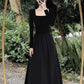 black dress for women 2023 autumn long-sleeved Dress     S3884