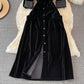 velvet cardigan dress fashion long skirt     S3946