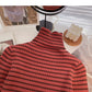High neck stripe bottomed long sleeve top popular sweater       S2526