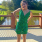 Gorgeous Green Sequin Appliques Tight Homecoming Dress    S2875