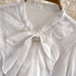 Lace Bell Sleeves Bow Tie Shirt Women's Fashionable Top     S4088