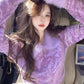 Purple chic top sweater women's coat     S3410