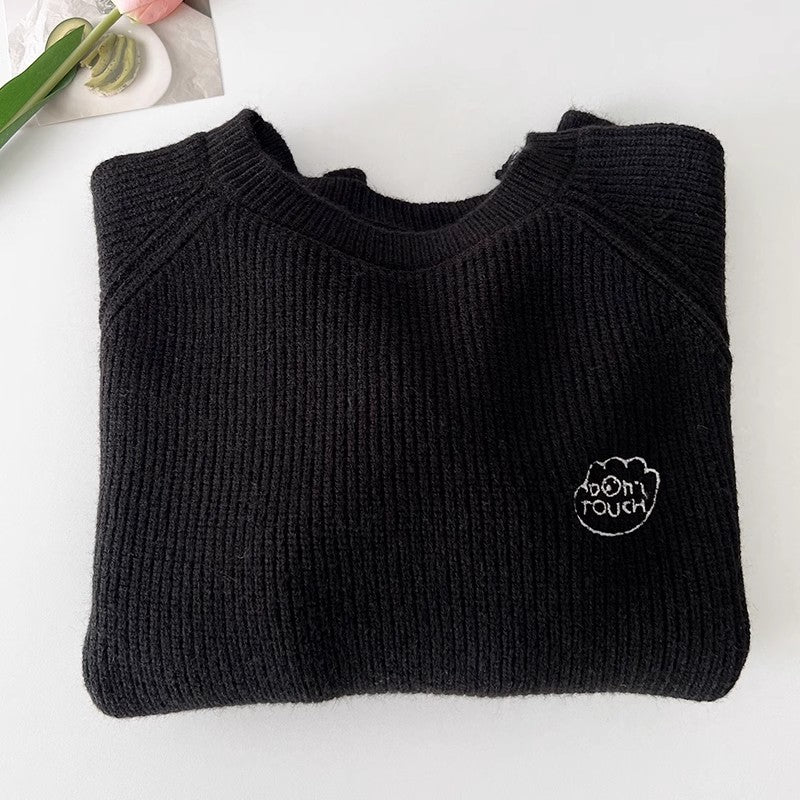 fashionable round neck knitted sweater     S4720