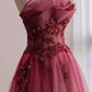 Gradient Tulle Long Party Dress, A-line Elegant Lace-up Prom Dress       S3768