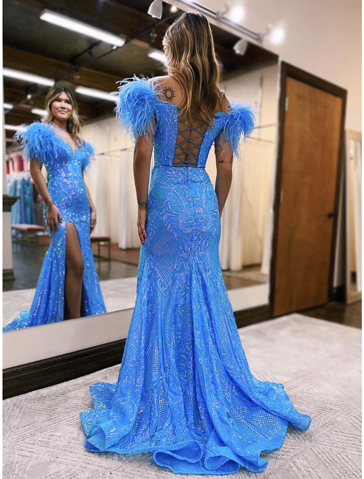 Blue Mermaid Long Formal Dress       S4399